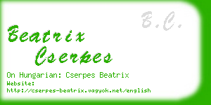 beatrix cserpes business card